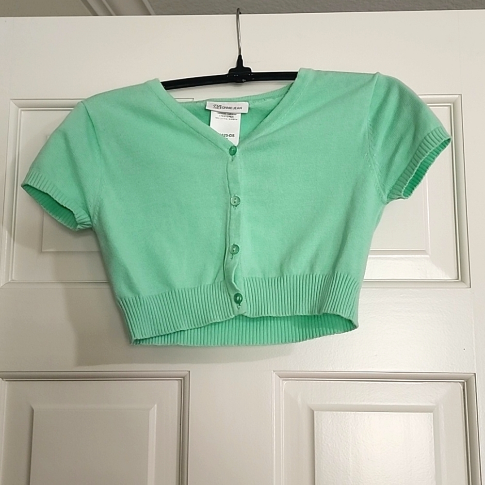 Girls Bonnie Jean Cropped Short Sleeve Sweater